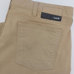 Hurley Nike Dri-Fit Men's 38x30 84 Slim Fit Pants Tan Twill Breathable Stretch